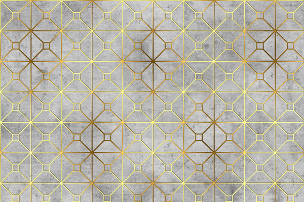 Wallpaper - concrete and gold squares
