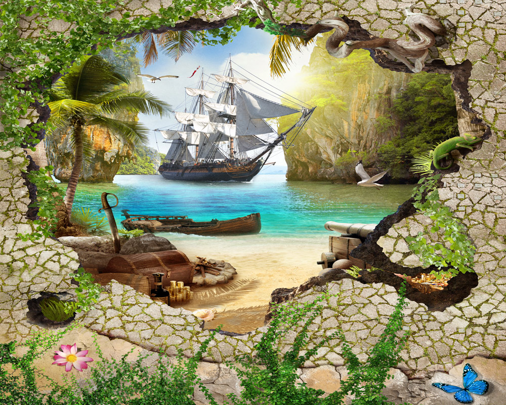 Wallpaper Sticker - Pirate Ship