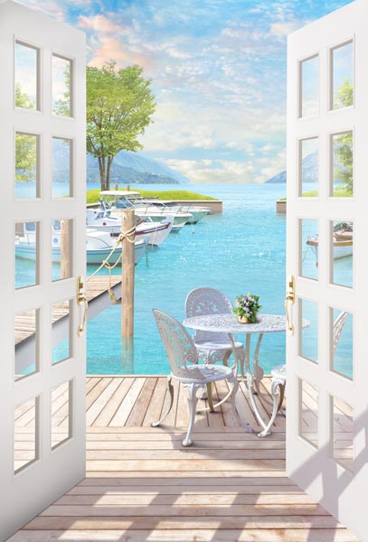 Wallpaper - a balcony on the pier