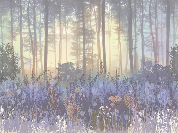 Wallpaper - Illustrated purple forest
