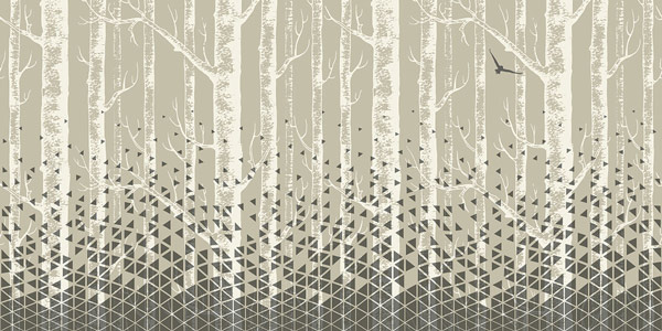 Wallpaper - a forest in a modern design