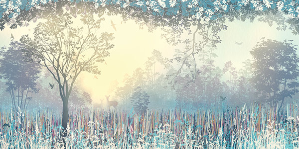 Wallpaper - A magical illustrated forest