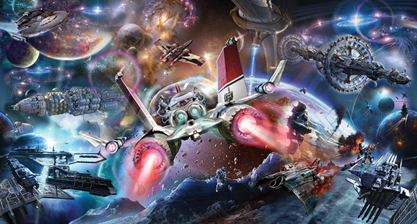 Wallpaper - Spaceships in outer space
