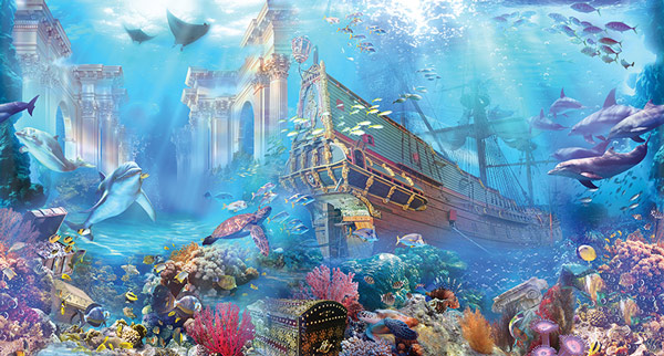 Wallpaper - an underwater city