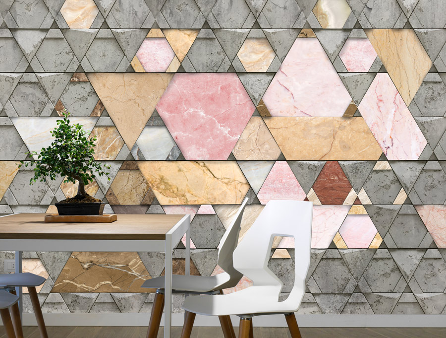 Wallpaper | Colored marble shapes