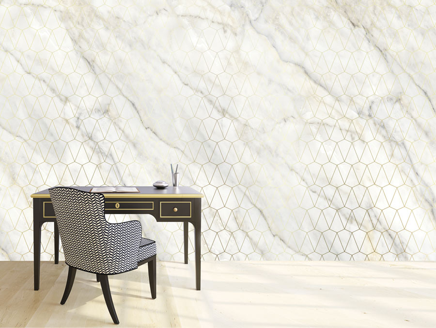 Wallpaper | Marble and golden shapes