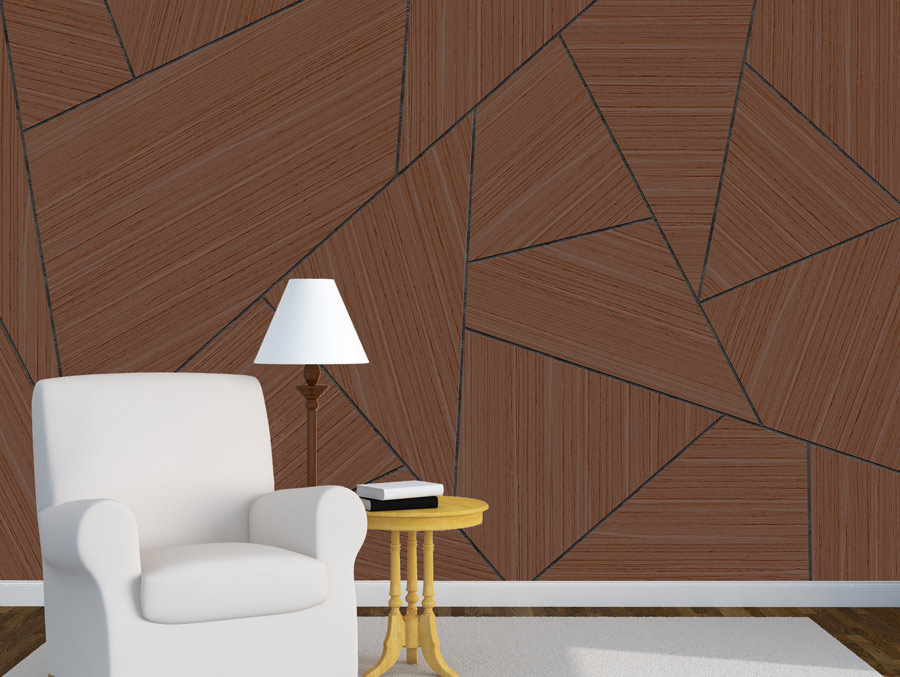 Wallpaper | Shape cuts dark wood