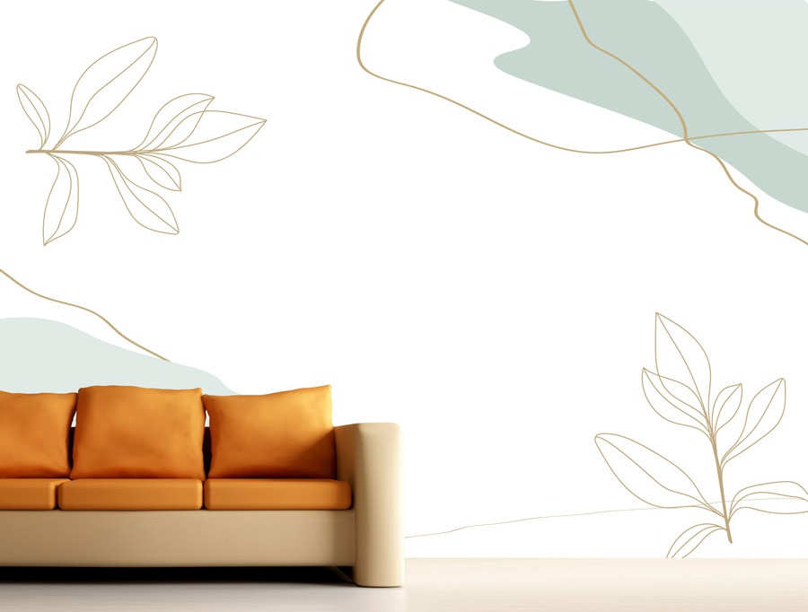 Wallpaper | Delicate design in a greenish beige shade