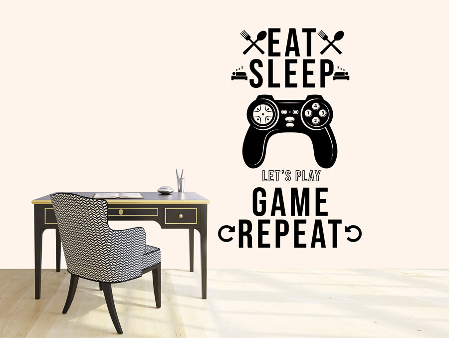 Wall sticker | Eat, sleep, play, repeat