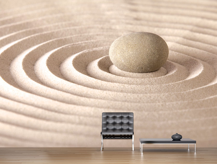 Wallpaper | Stone and circles in the sand