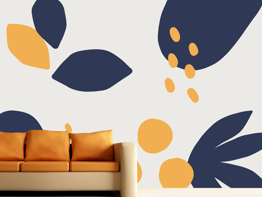 Wallpaper | Yellow and blue shapes