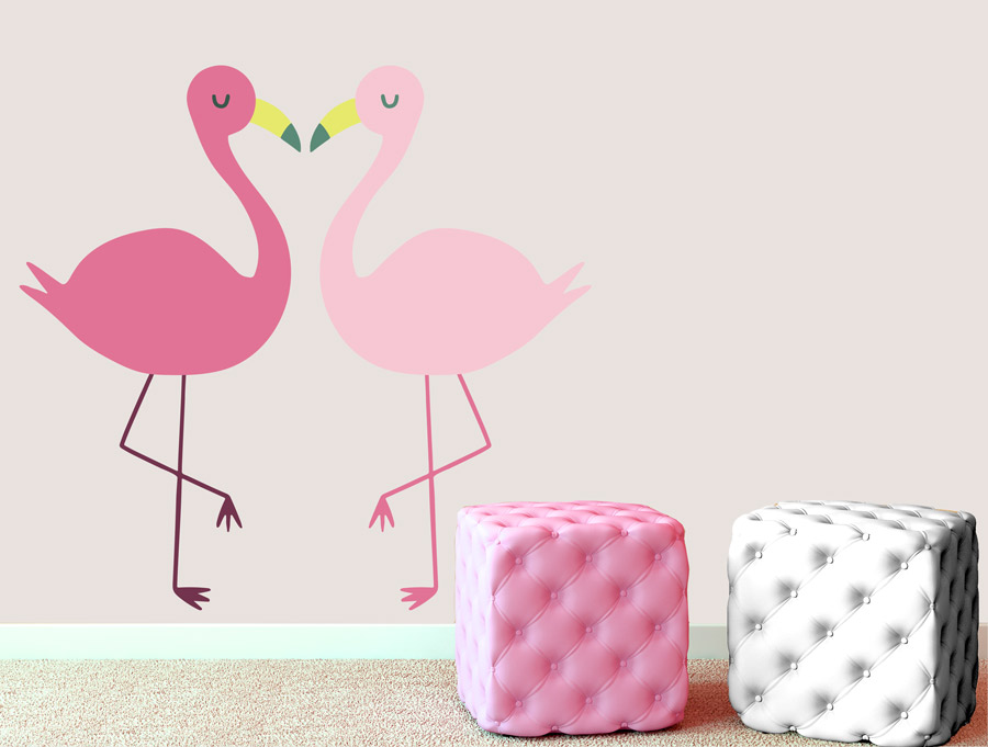 Wall sticker | A pair of cute flamingos