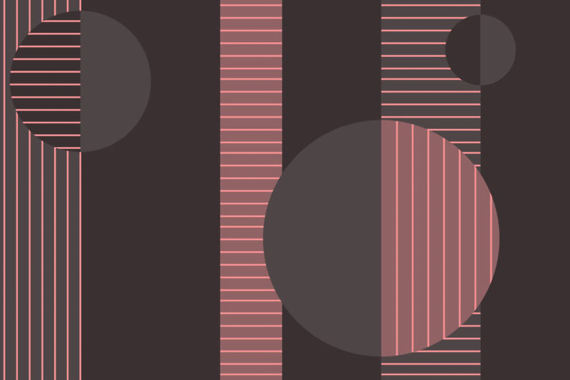 Wallpaper | Circles and stripes in pink-brown shades