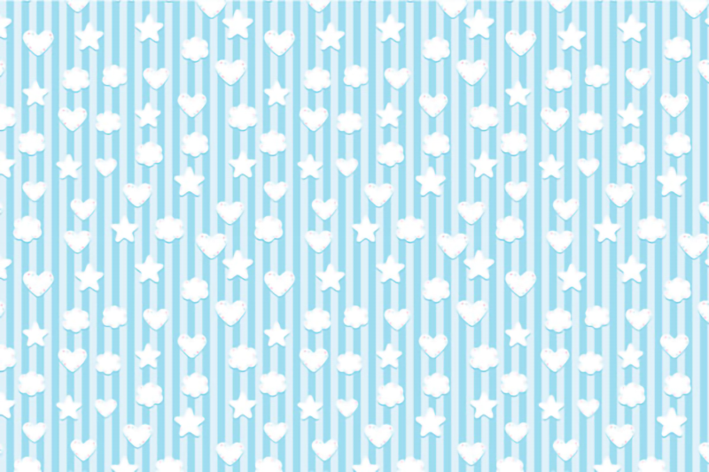 Wallpaper | Stars Clouds and hearts - light blue