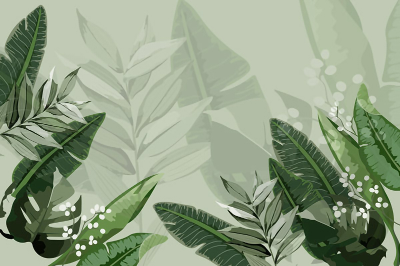 Wallpaper | Illustrated forest leaves