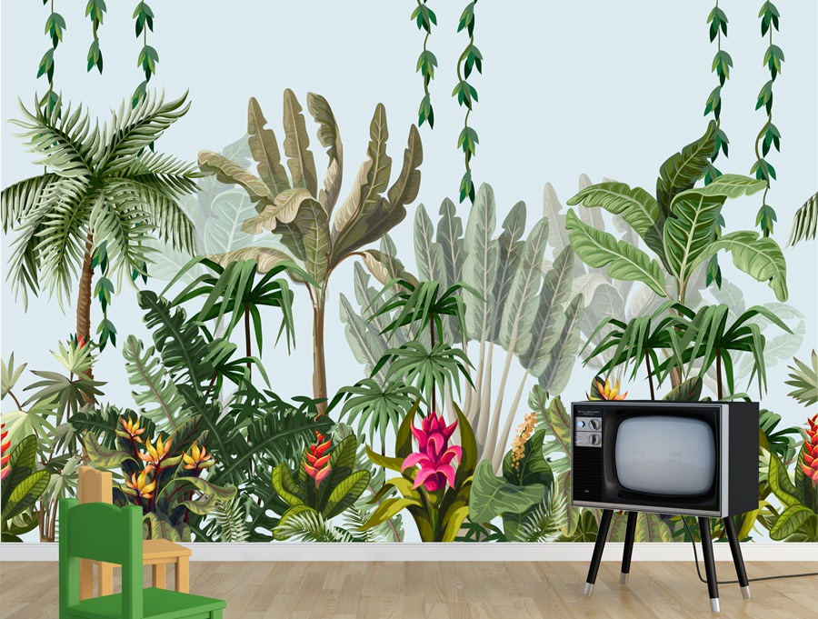 Wallpaper | Illustrated colorful jungle