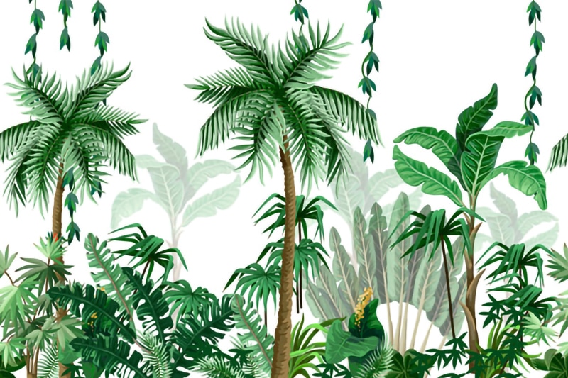 Wallpaper | Illustrated green forest