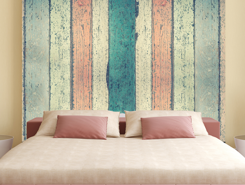 Wallpaper | Colorful wood planks