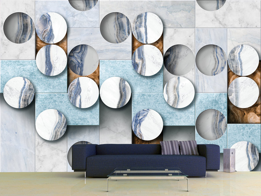 Wallpaper | 3D marble holes and circles