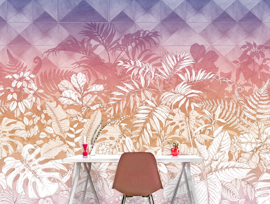 Wallpaper | Tropical sunset illustrated