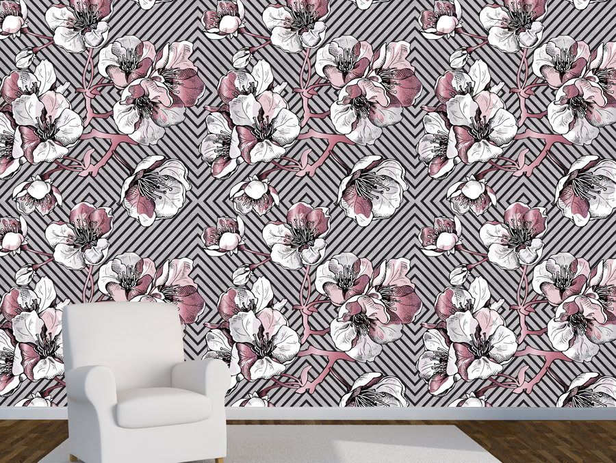 Wallpaper | Abstract pink flowers