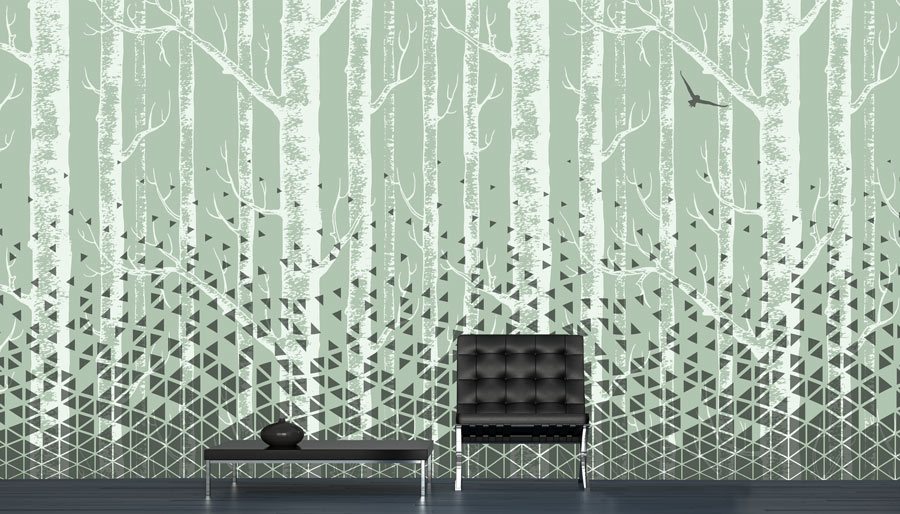 Wallpaper | Black triangles illustrated forest