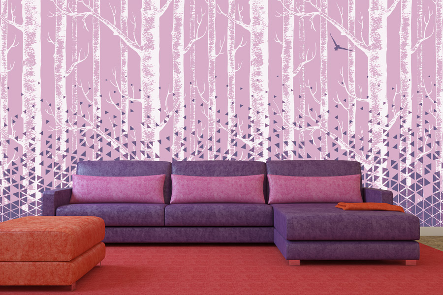 Wallpaper | Purple triangles illustrated forest