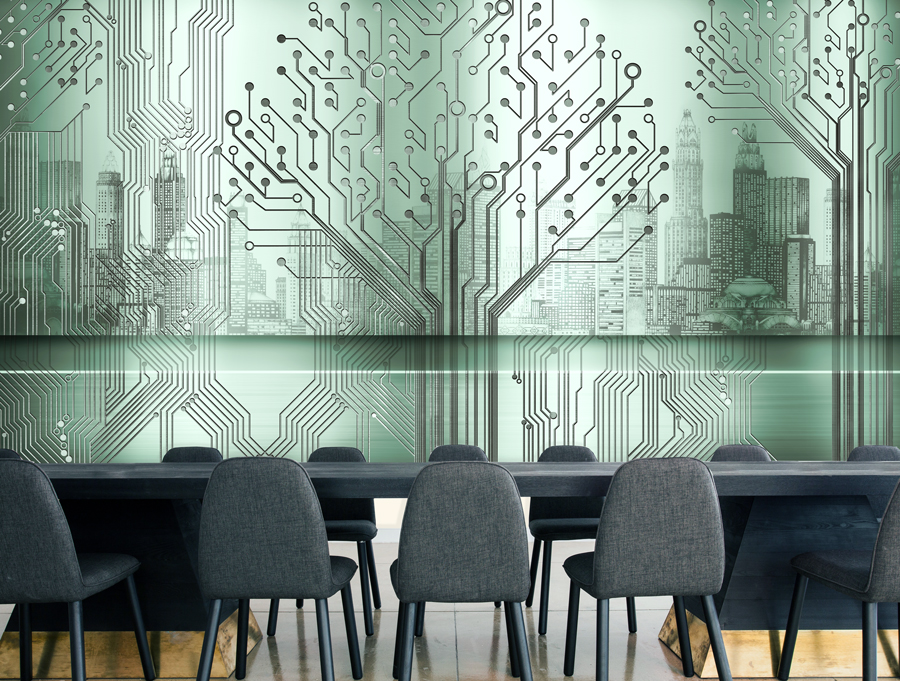Wallpaper | Green electronic tree