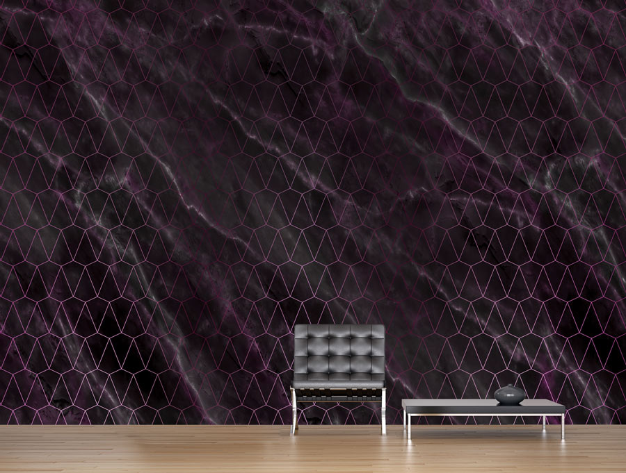 Wallpaper | Dark pink abstract marble