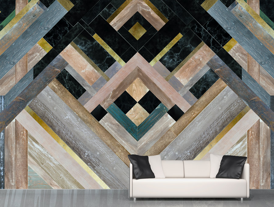 Wallpaper | Dark abstract wood and marble