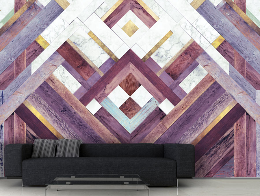 Wallpaper | Light abstract wood and marble