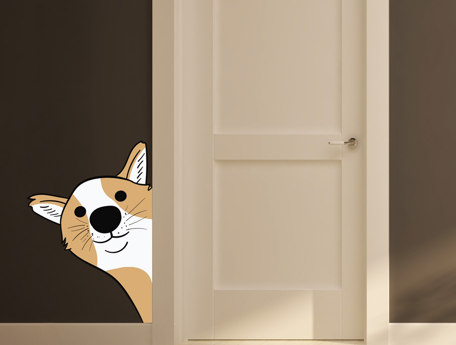 Wall sticker | Peeking dog