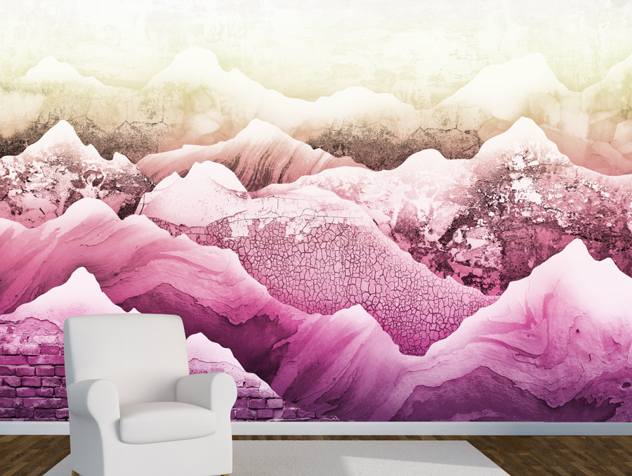 Wallpaper | Pink and yellow mountain abstract