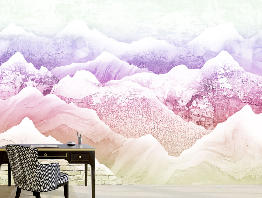 Wallpaper | Pink and yellow mountain abstract light