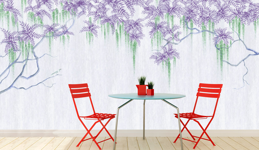 Wallpaper | Purple leaves coming down