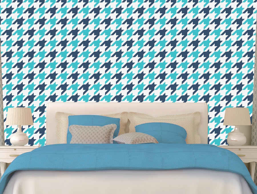 Wallpaper | houndstooth check blue