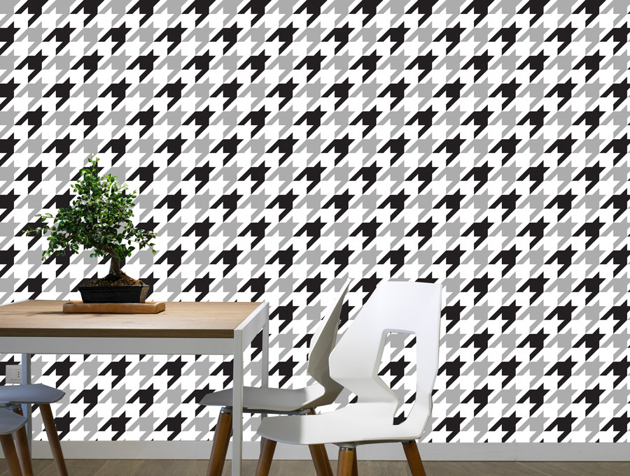 Wallpaper | houndstooth check black and white
