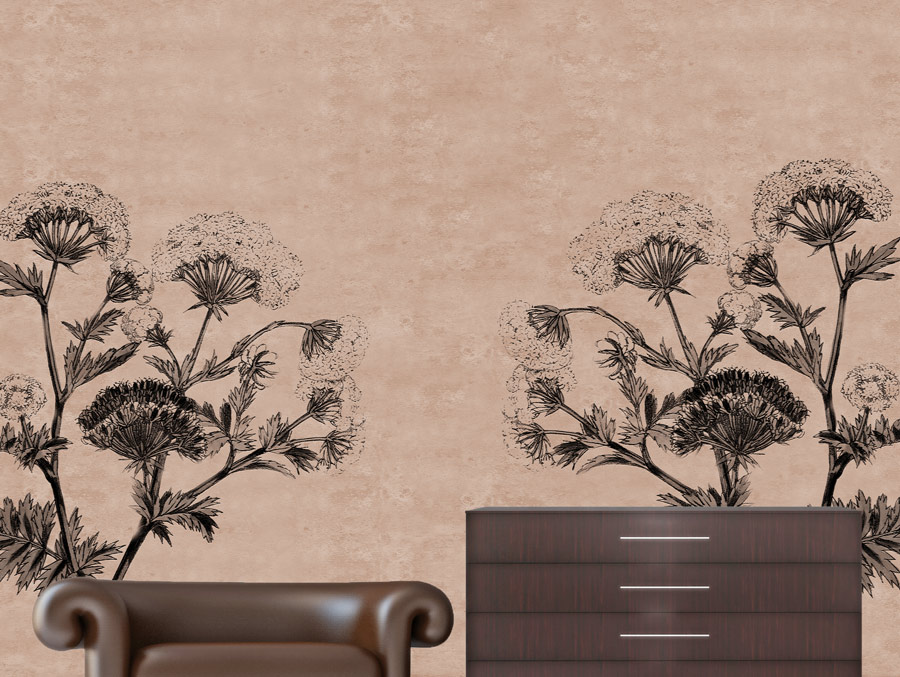 Wallpaper | Illustrated flowers vintage background
