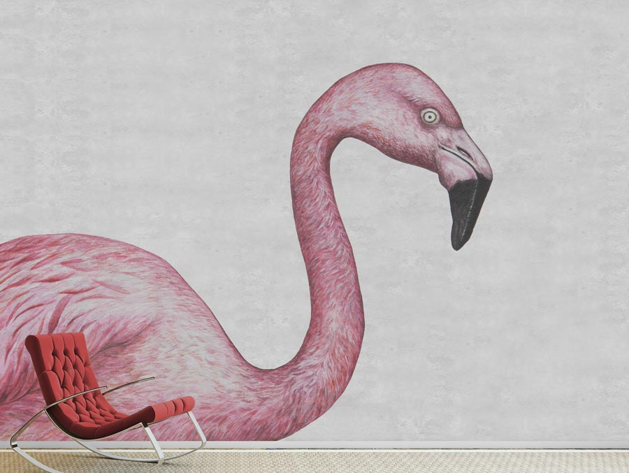 Wallpaper | Flamingo concrete background