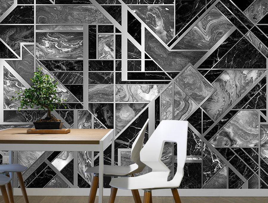 Wallpaper | Black marble slices