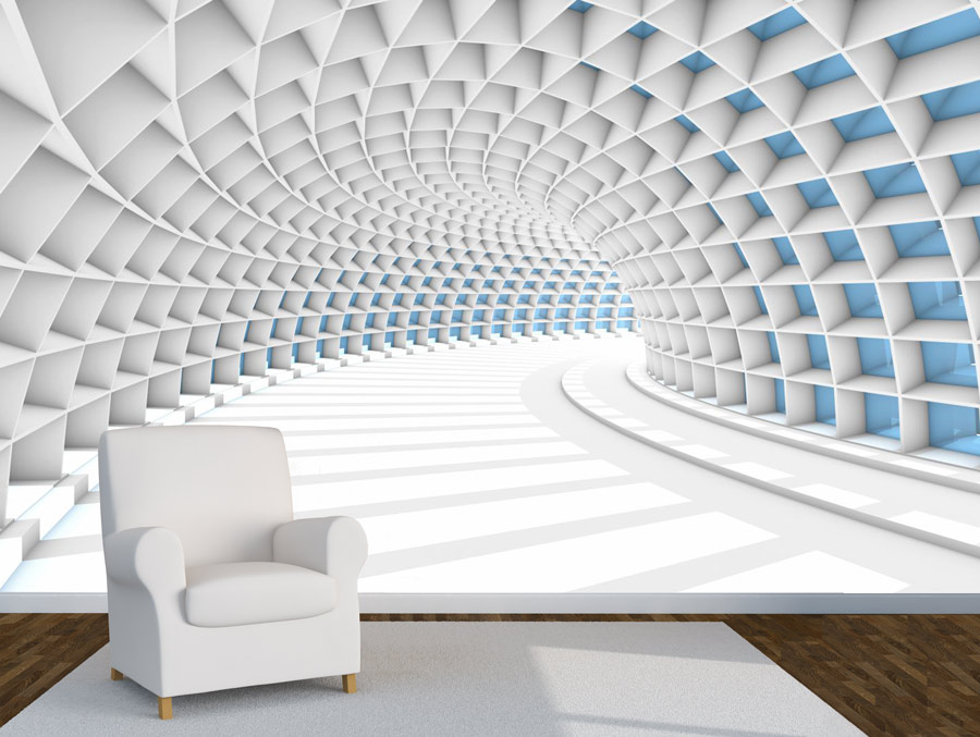 Wallpaper | 3D blue tunnel