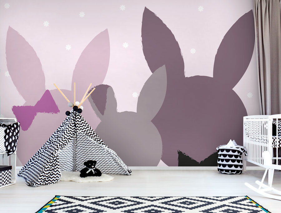 Wallpaper | Purple rabbit family