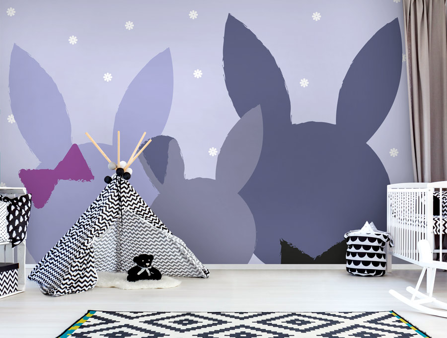 Wallpaper | Blue rabbit family