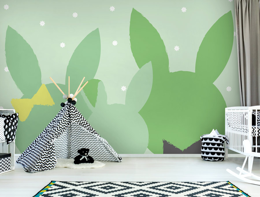 Wallpaper | Green rabbit family