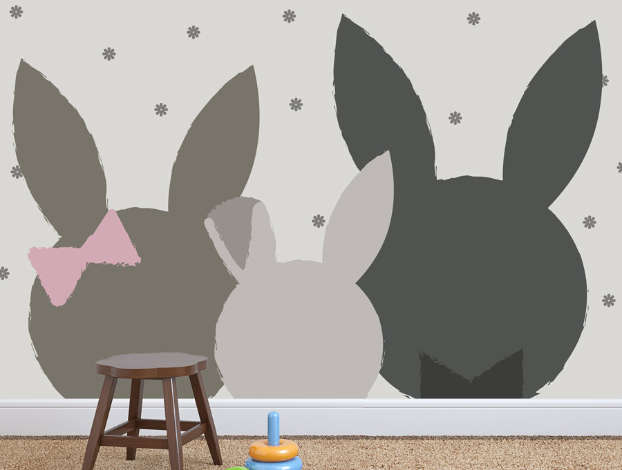 Wallpaper | Black rabbit family
