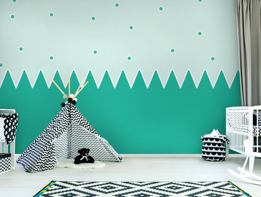 Wallpaper | Green snowflakes
