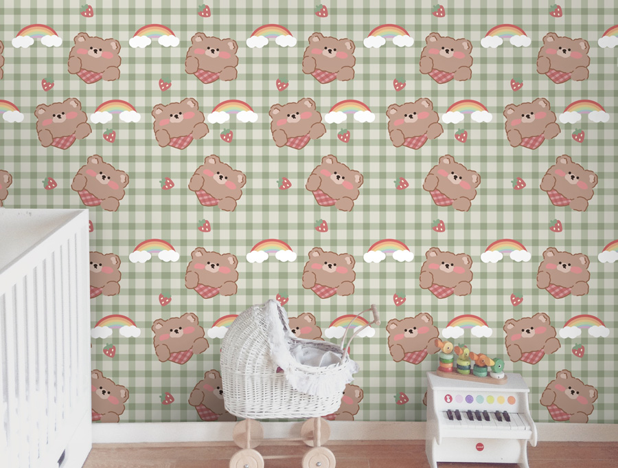 Wallpaper | Teddy bear pattern