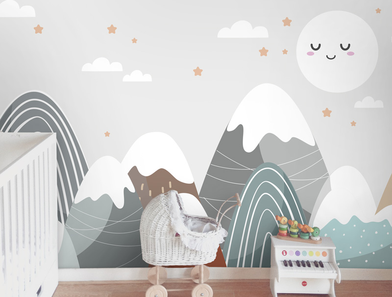 Wallpaper | Icecream mountains and happy moon