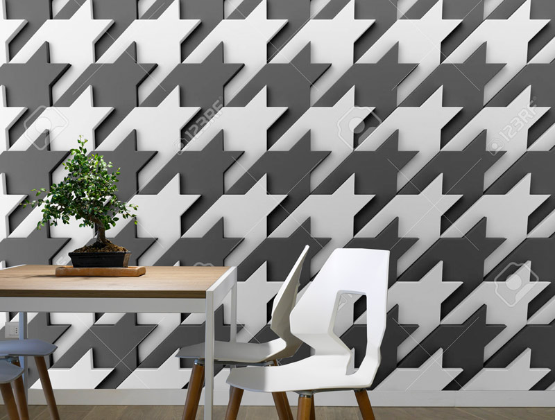 Wallpaper | 3D houndstooth check