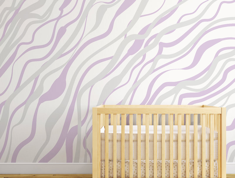 Wallpaper | Cream and lilac waves
